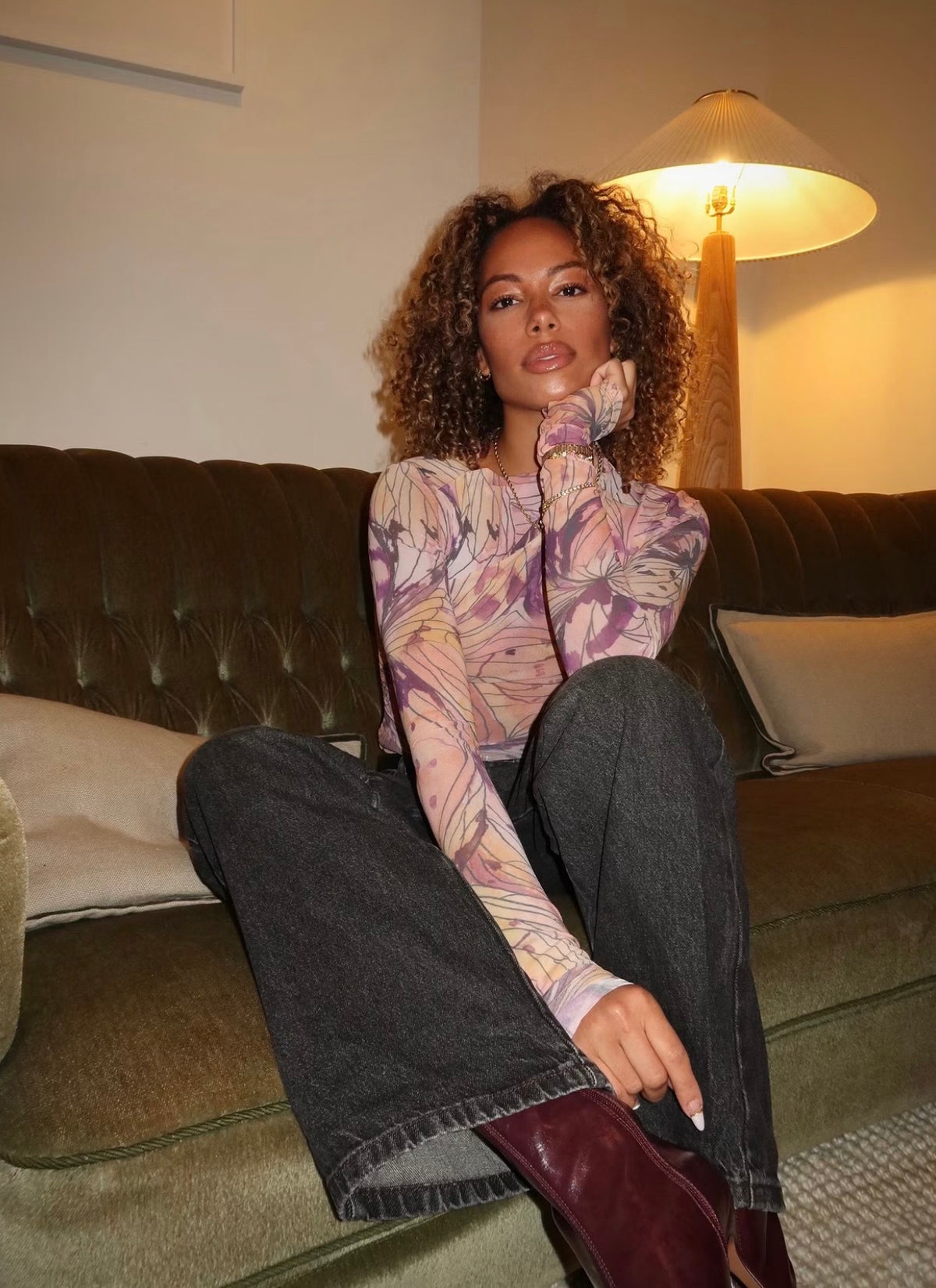 Linework Mesh Long Sleeve