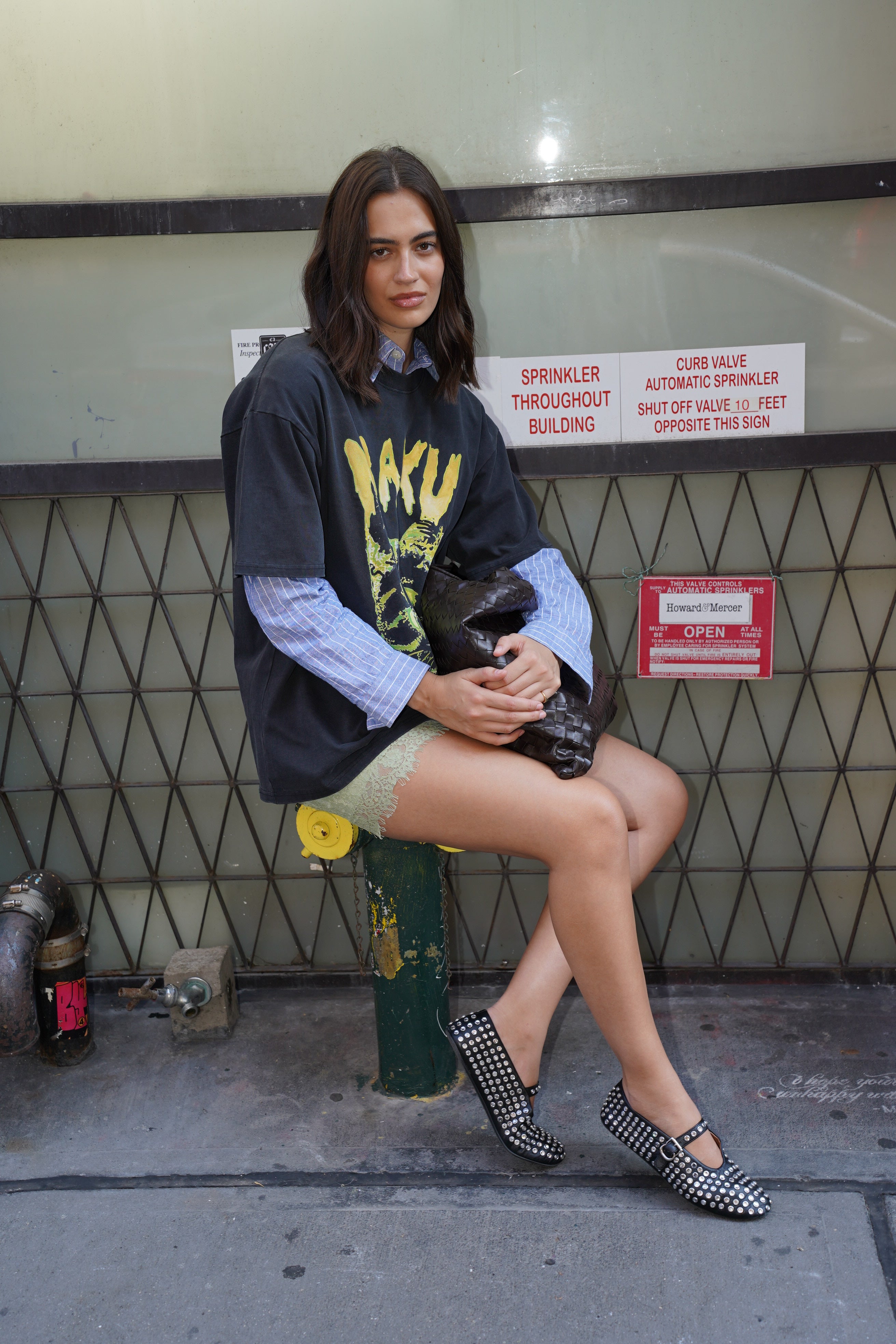 Space Cat Oversize Snow Wash Tee