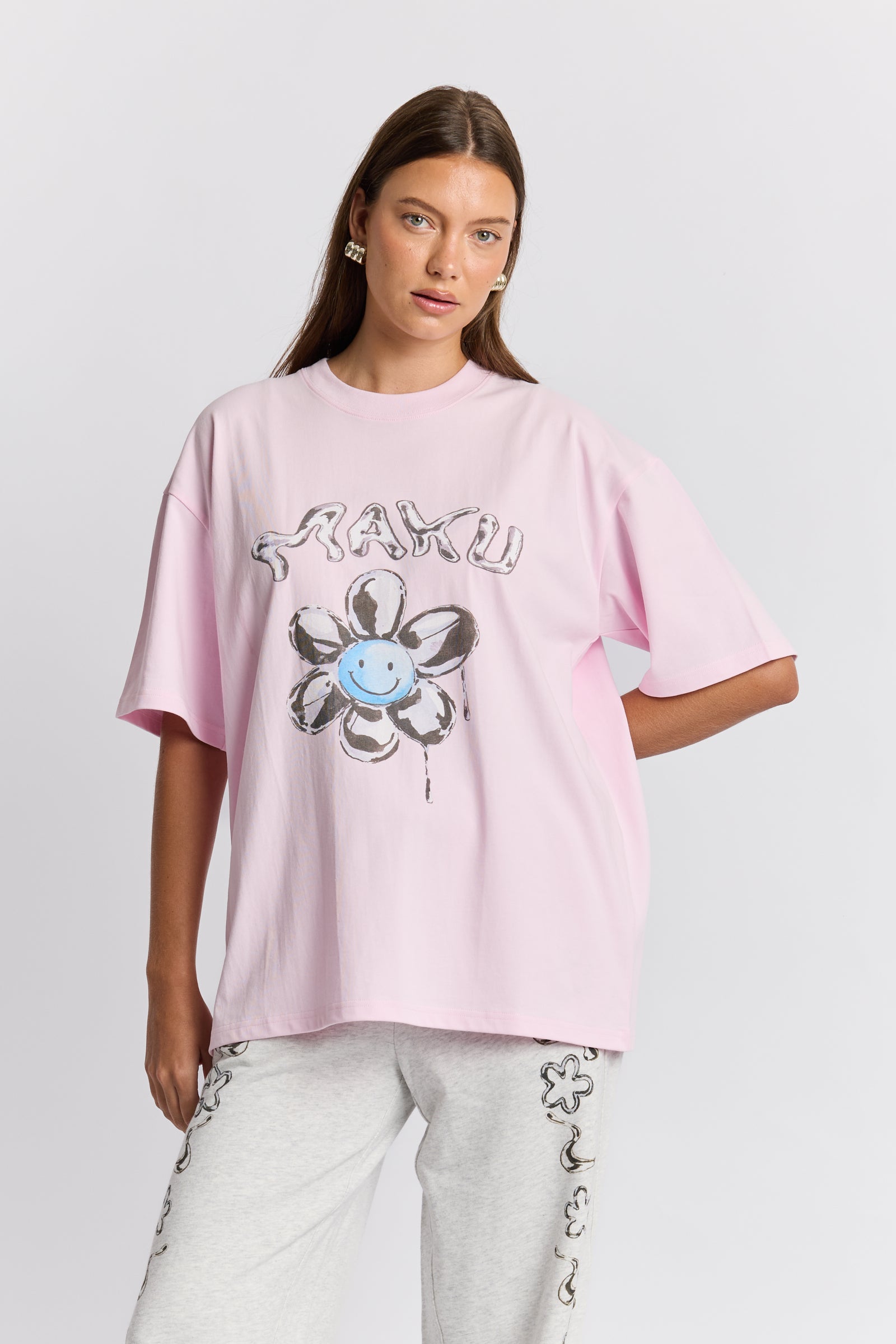 Smiley Flower Oversize Tee