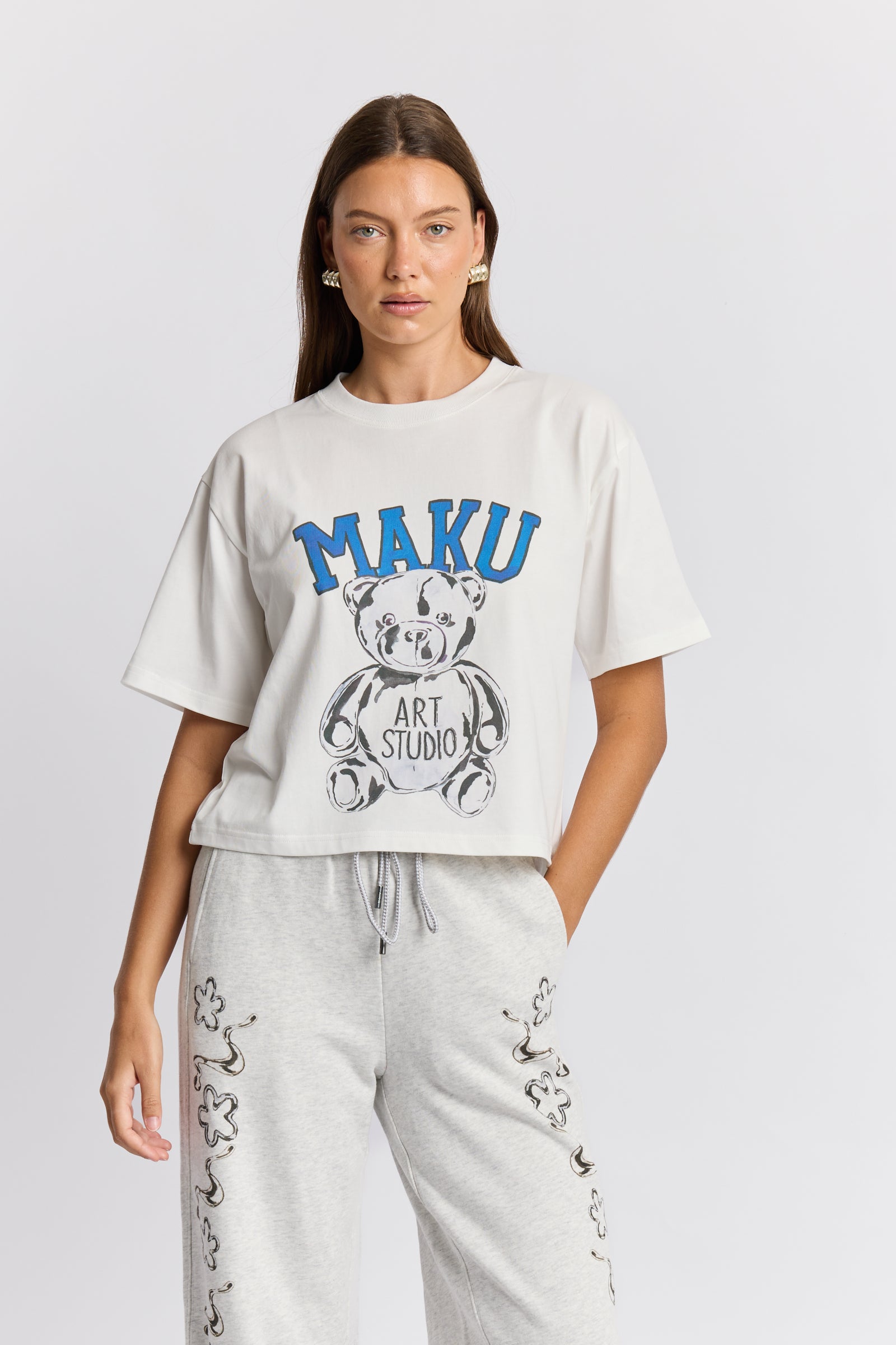 Chrome Bear Boxy Crop Tee