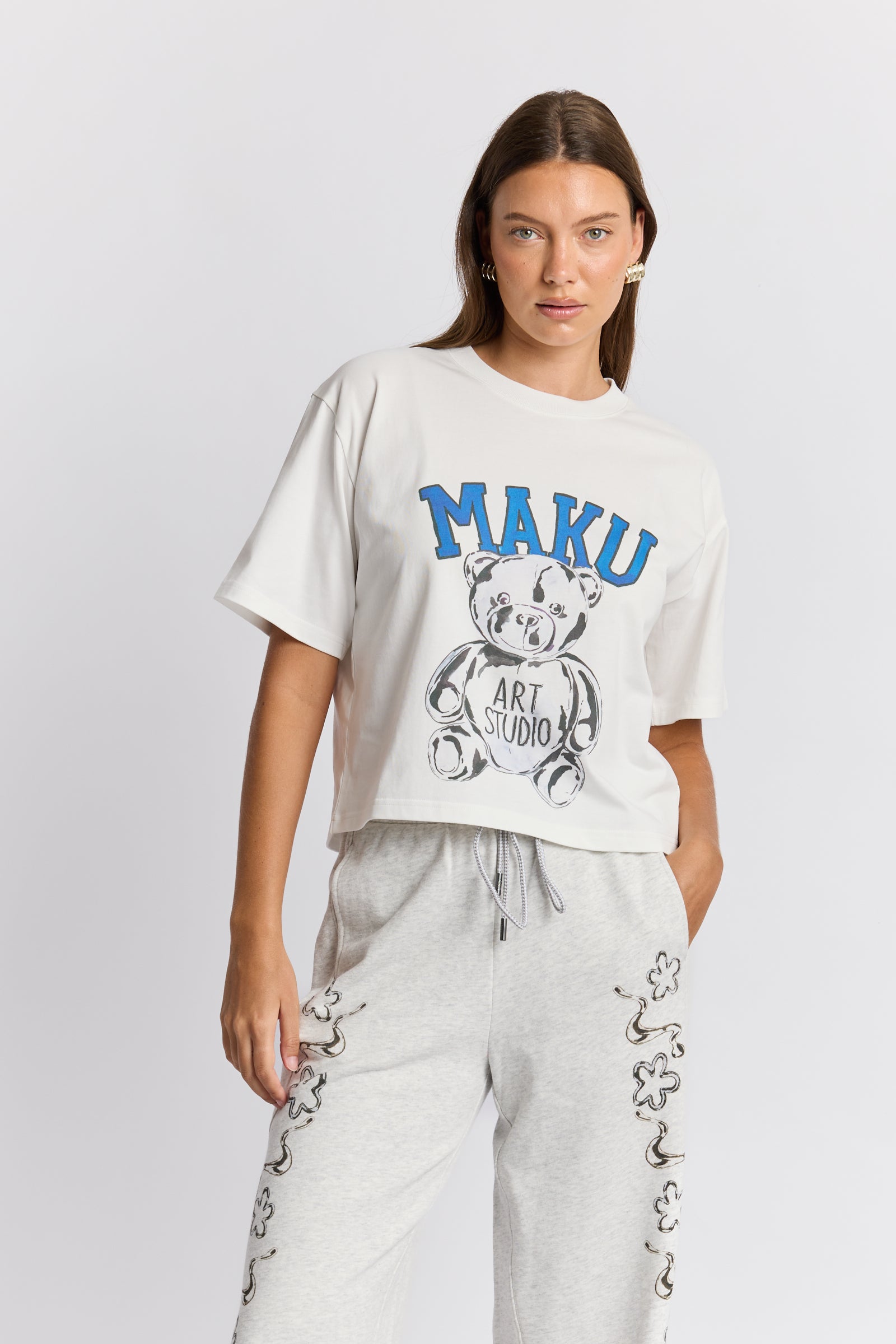 Chrome Bear Boxy Crop Tee