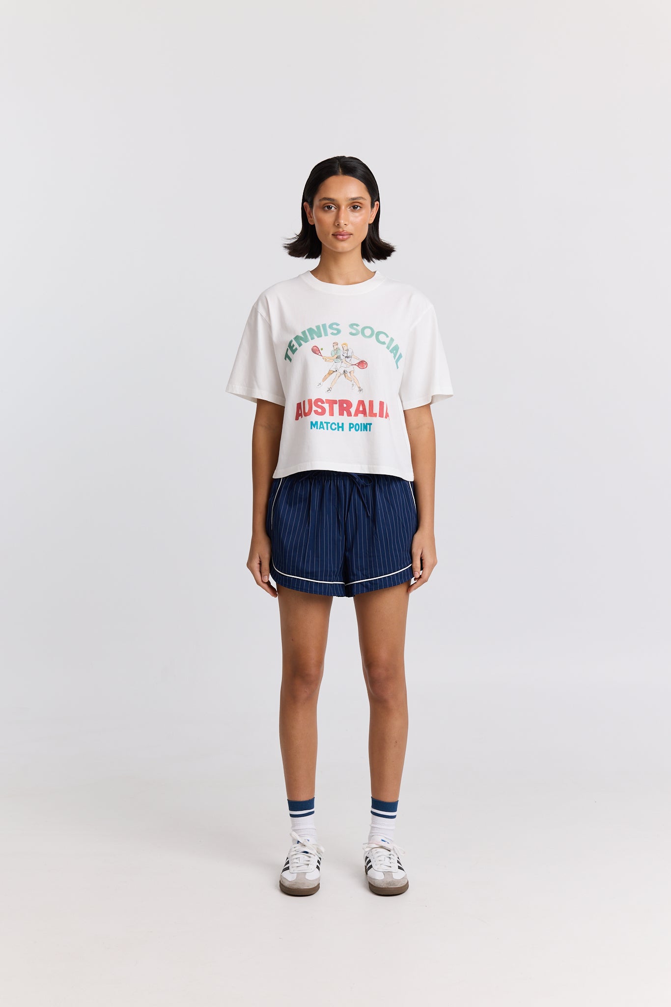 Tennis Social Boxy Crop Tee