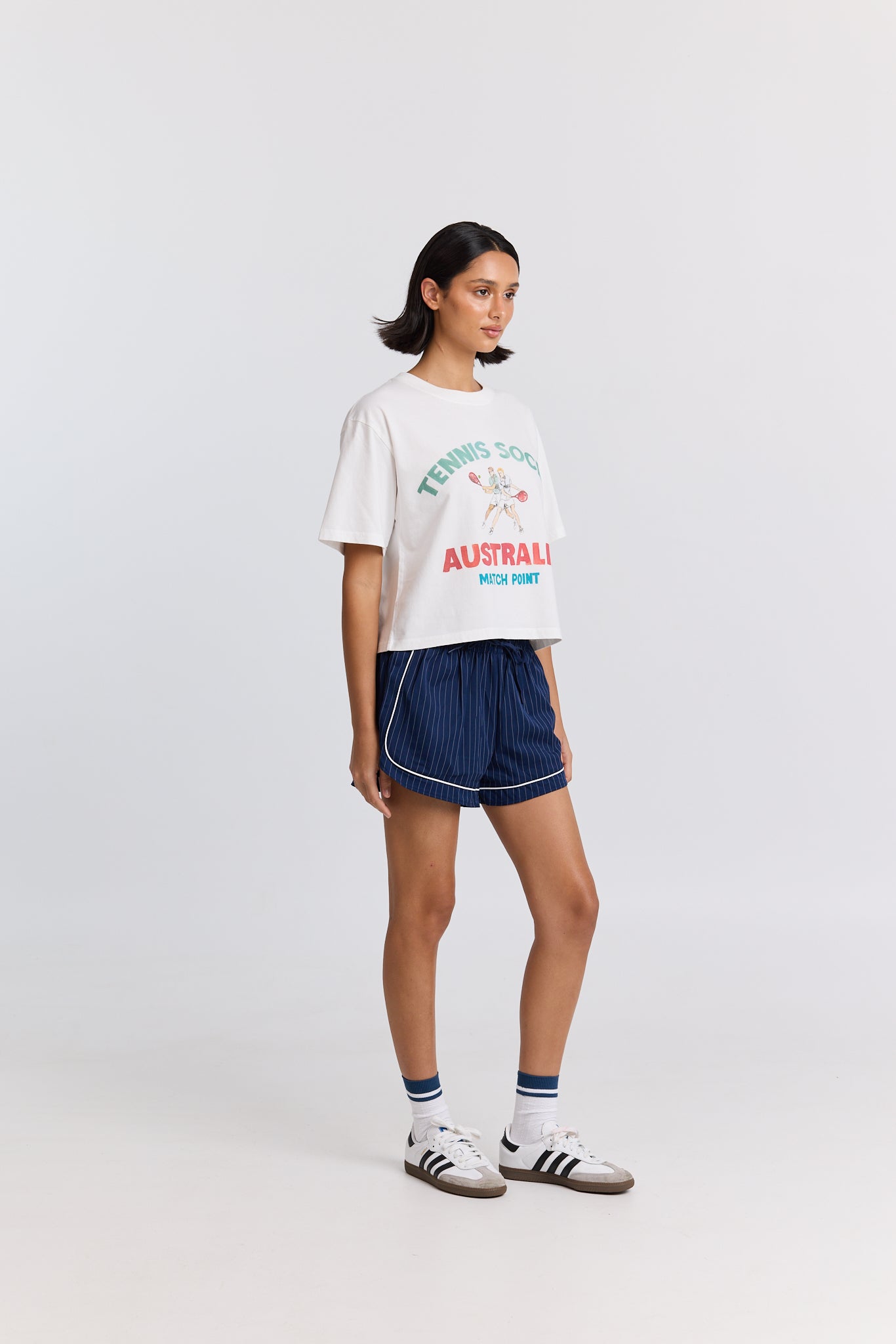 Tennis Social Boxy Crop Tee