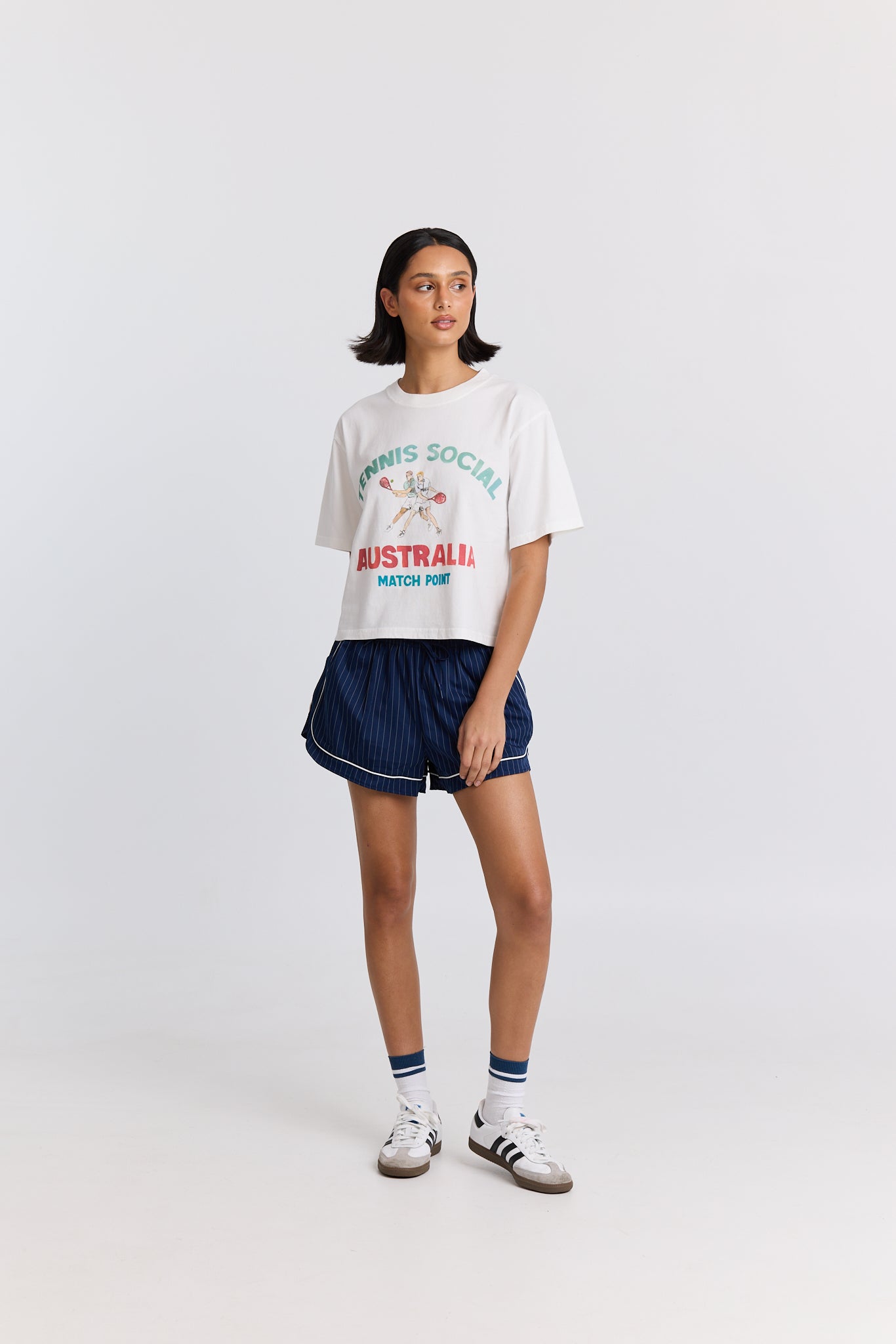 Tennis Social Boxy Crop Tee
