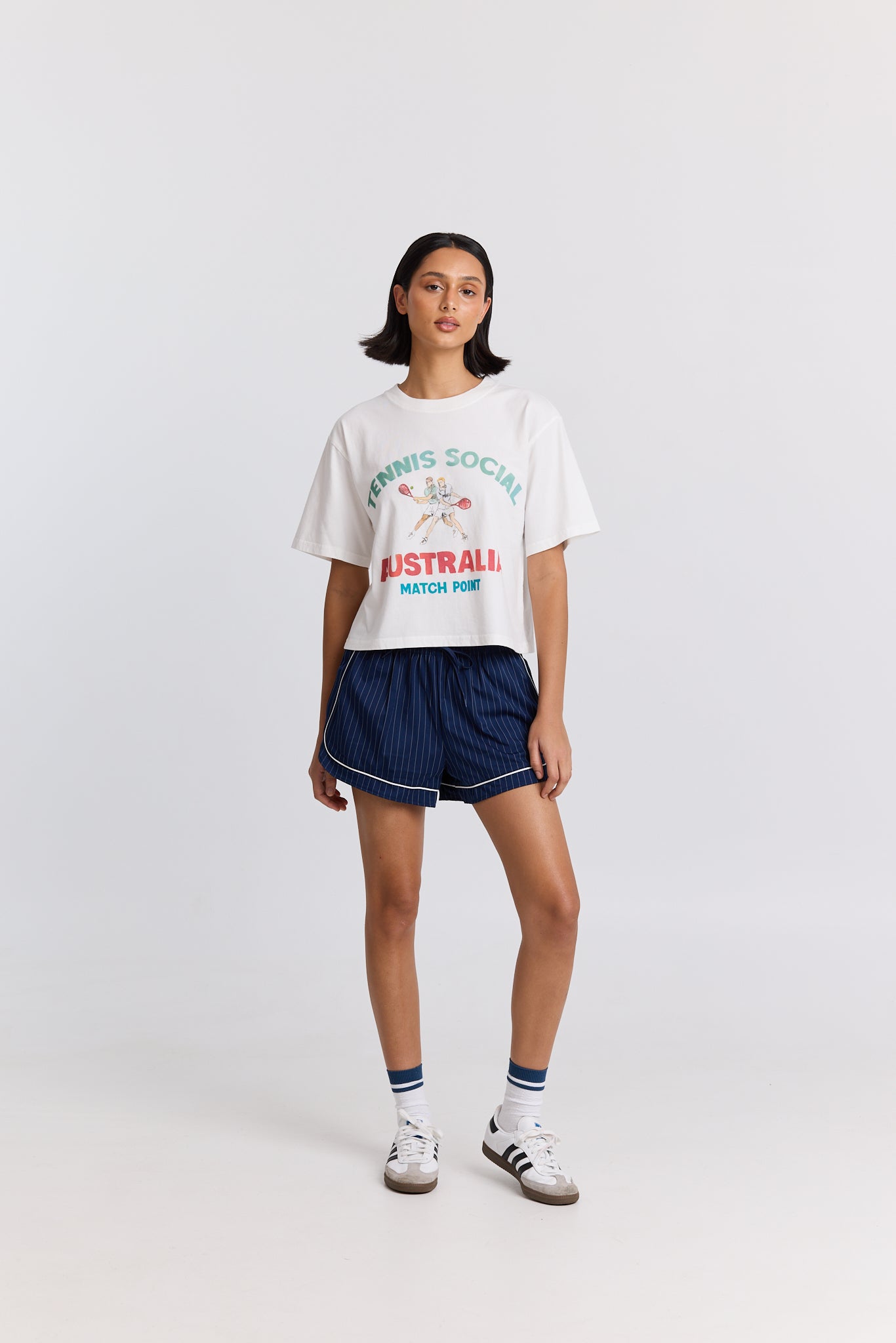 Tennis Social Boxy Crop Tee