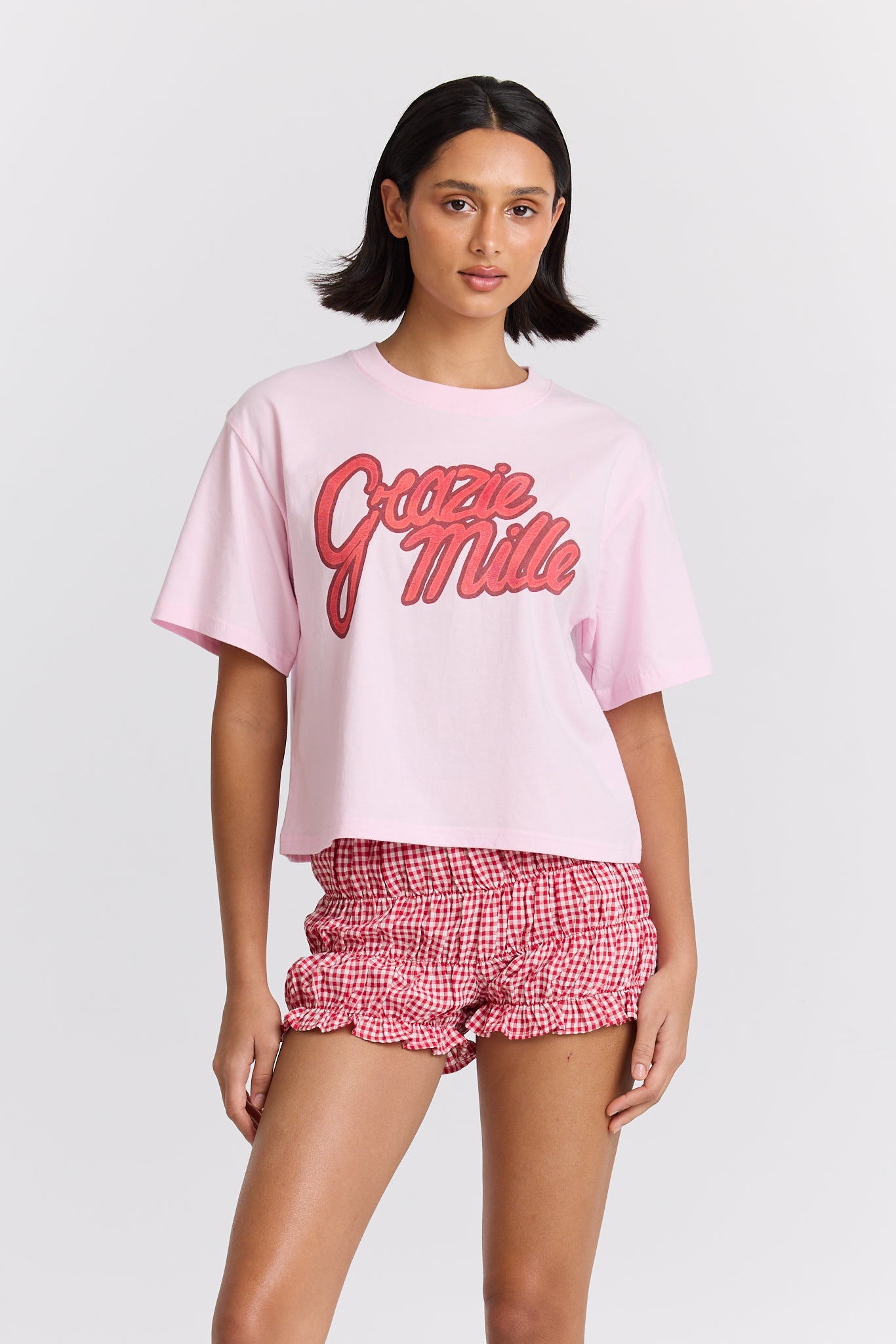 Grazie Mille Boxy Crop Tee
