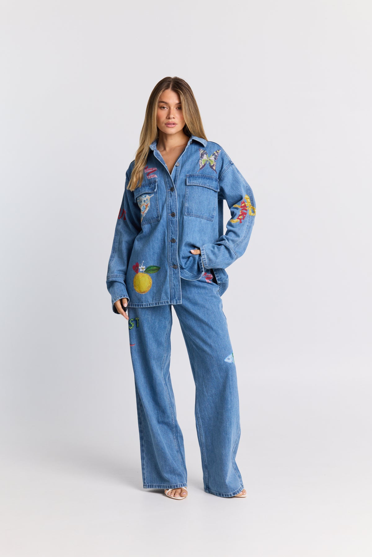 Tattoo Denim Shacket
