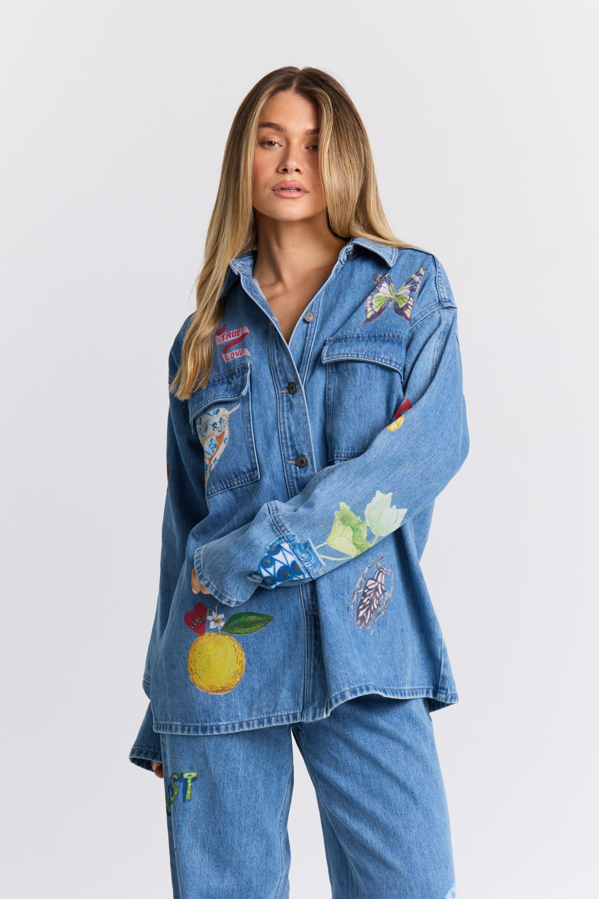 Tattoo Denim Shacket