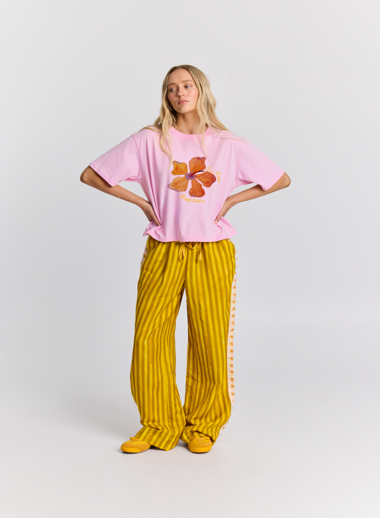 Le Fleur Tropical Boxy Crop Tee