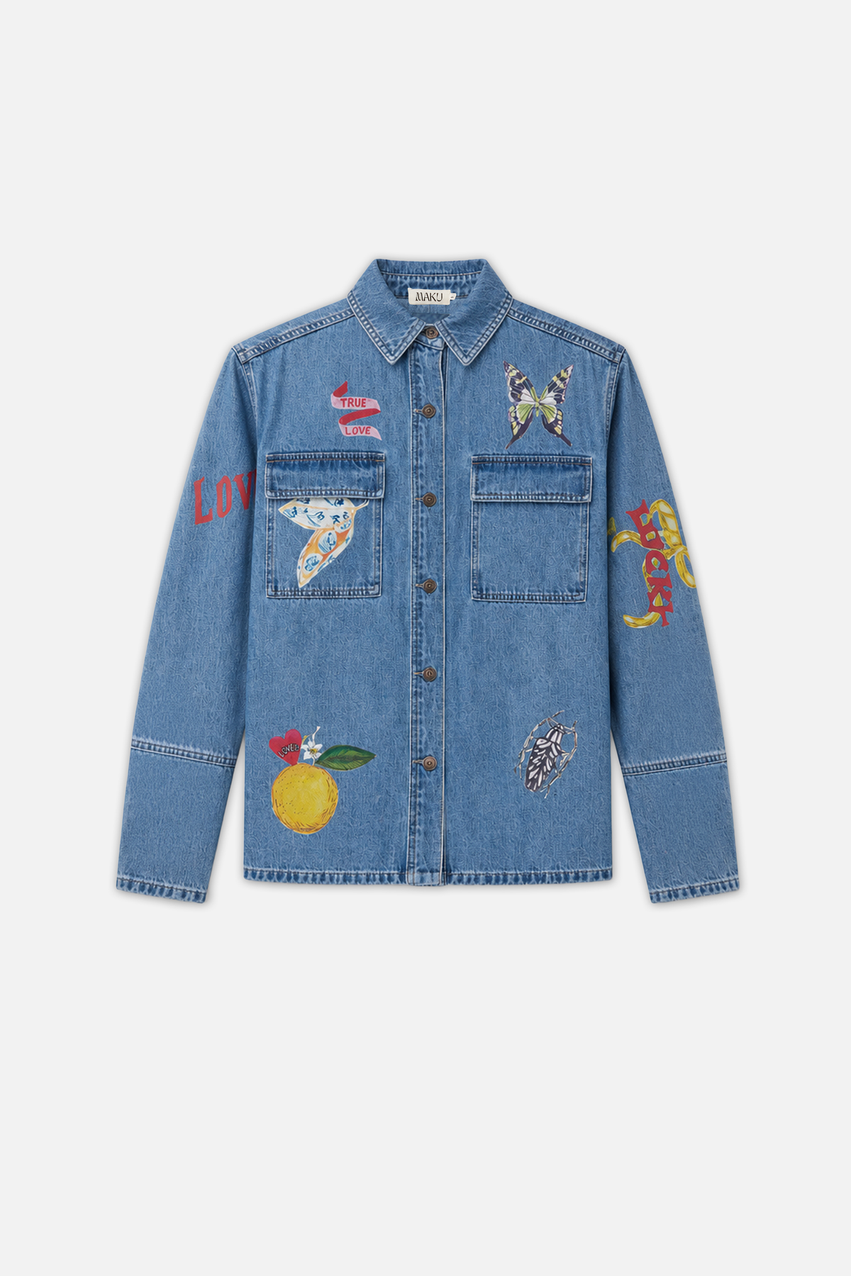 Tattoo Denim Shacket