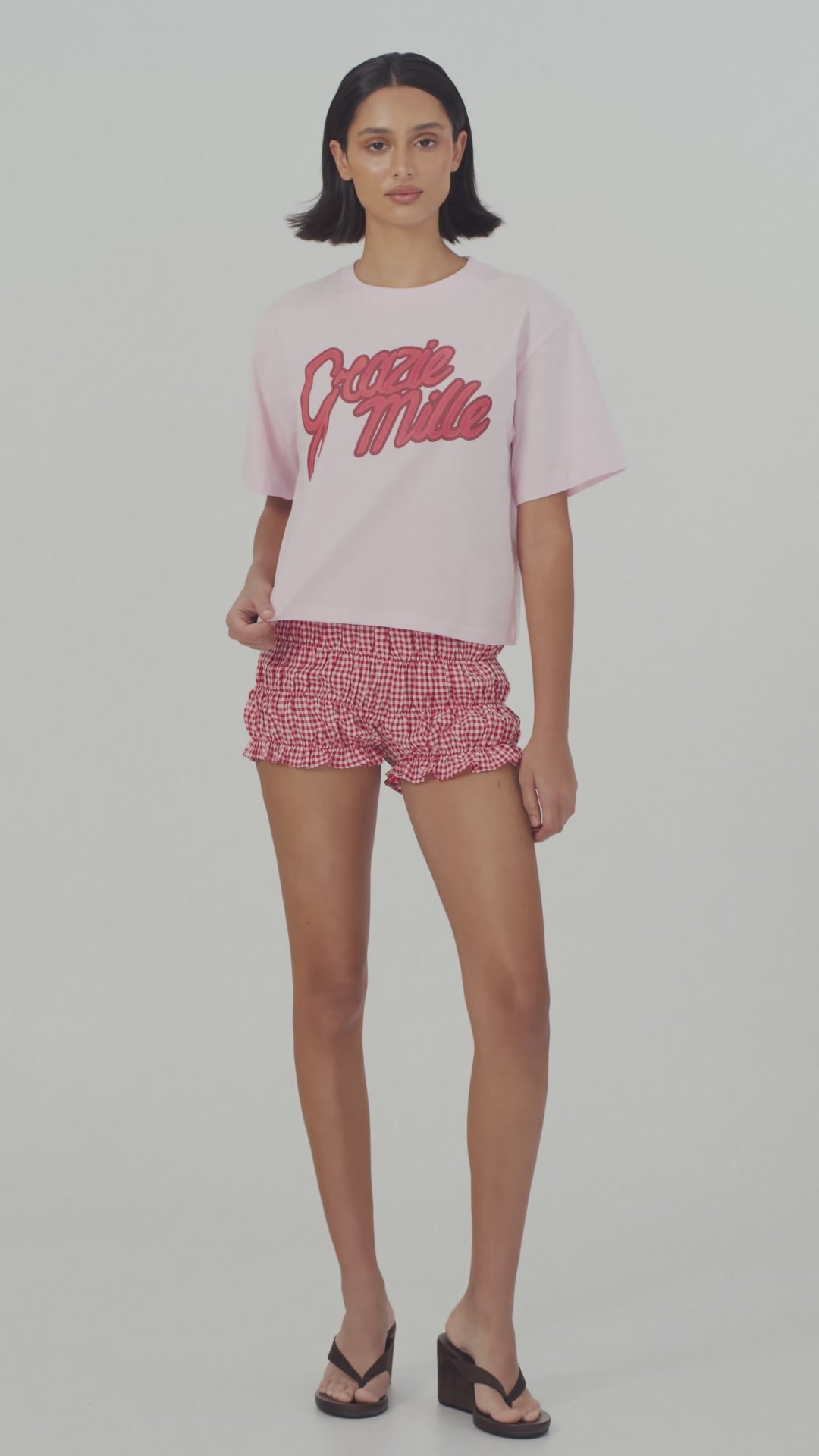 Grazie Mille Boxy Crop Tee
